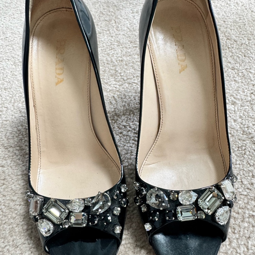 Prada Black Embellished Women's Shoes
